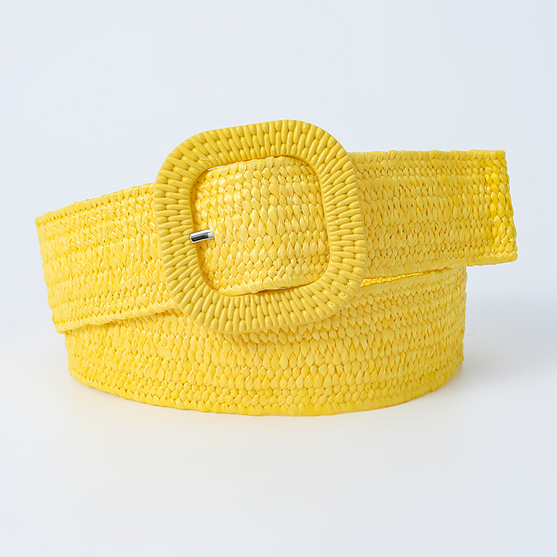 Candy Elastic Straw Belts Boho Braided Belts Casual Dress Belt Women Girdle